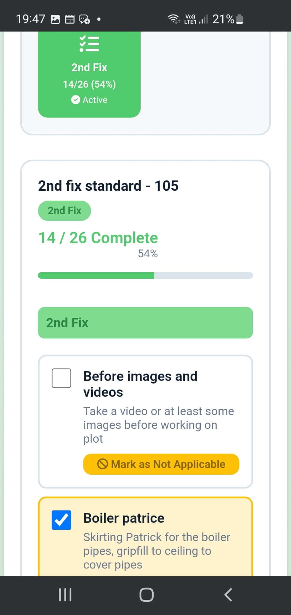Mobile checklist completion – digital quality checks on site