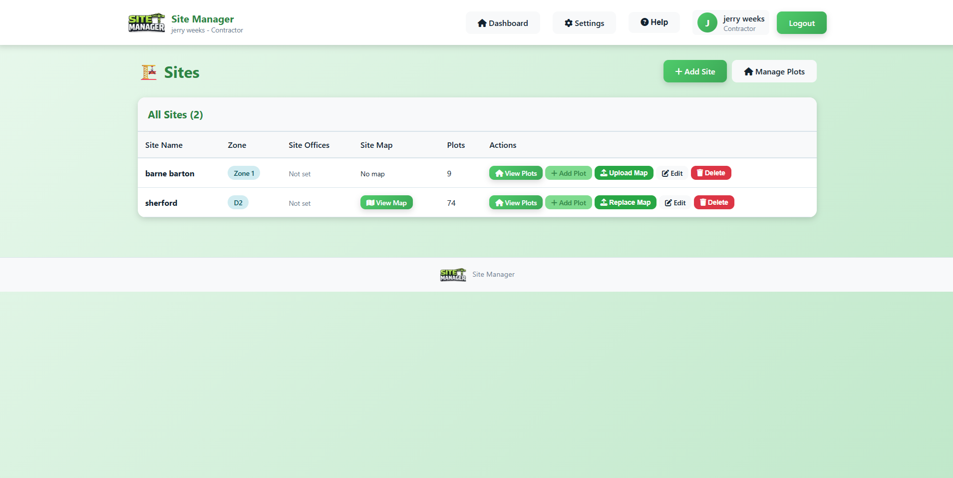 Site media gallery – upload photos and videos from construction sites tagged to plots and stages